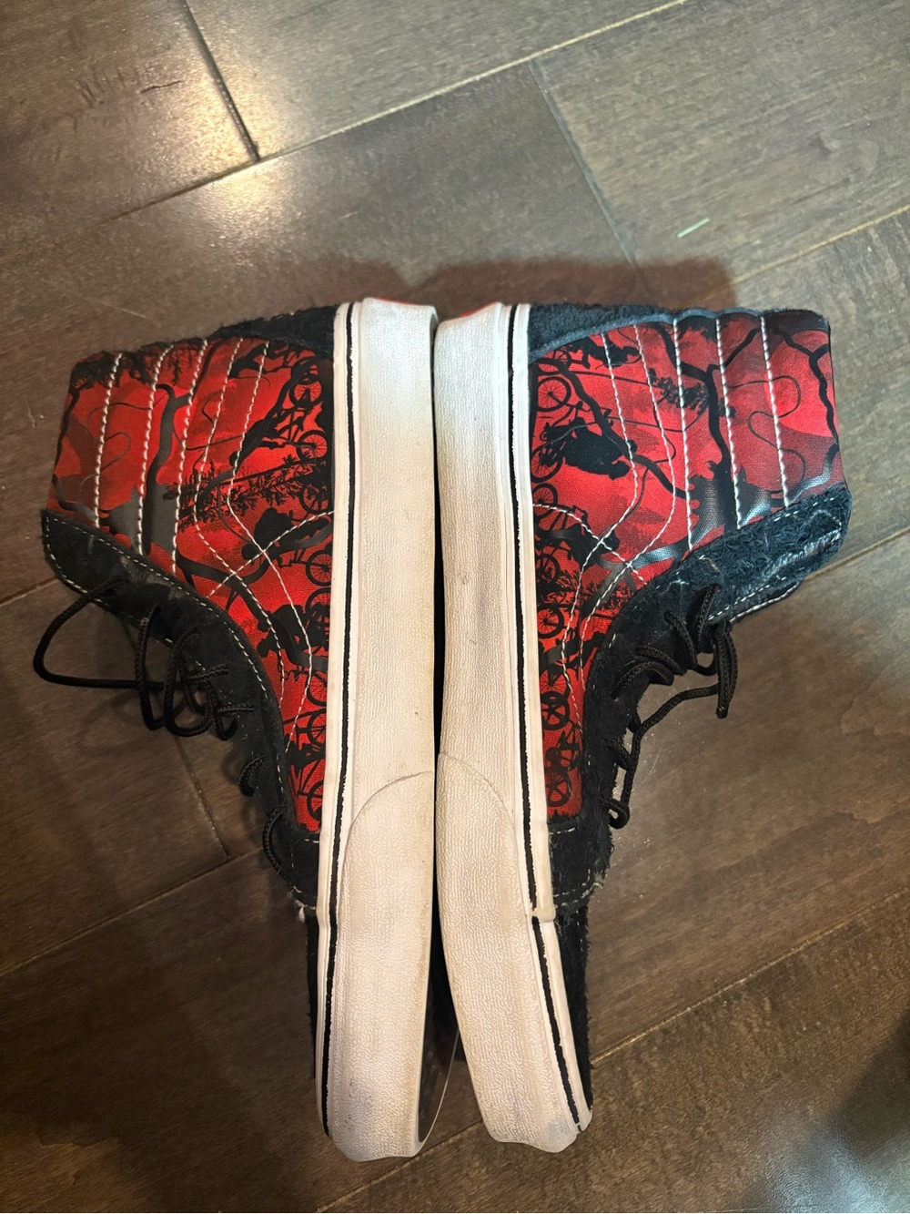Red and Black High-Top Skate Sneakers